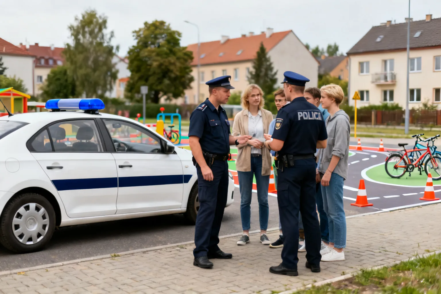 Miasteczko Bezpiecznej Jazdy w Krakowie — policjanci rozmawiali z mieszkańcami