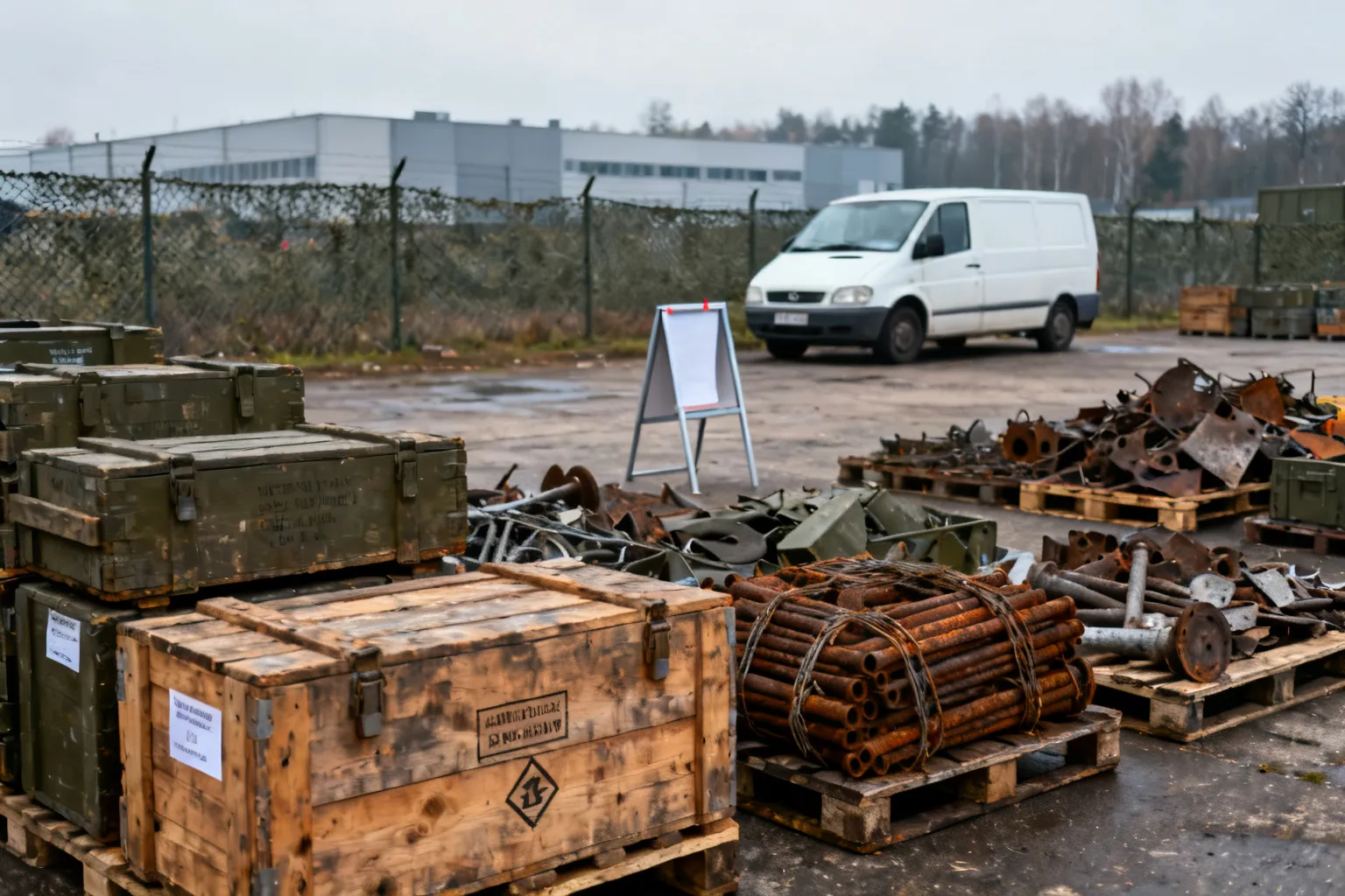 Przetarg AMW Kraków: skrzynie po amunicji i złom wystawione na sprzedaż