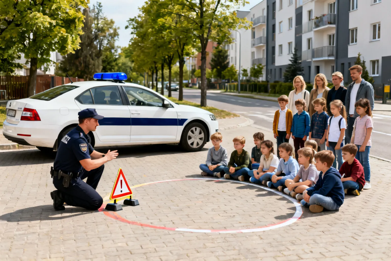 Policjanci prowadzili zajęcia o bezpieczeństwie drogowym dla uczniów klas 1–3