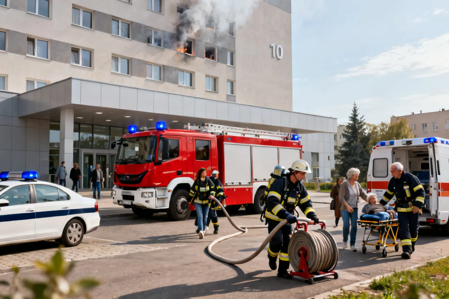 Pożar na 10. piętrze Szpitala Rydygiera w Krakowie. Ewakuowano 38 osób