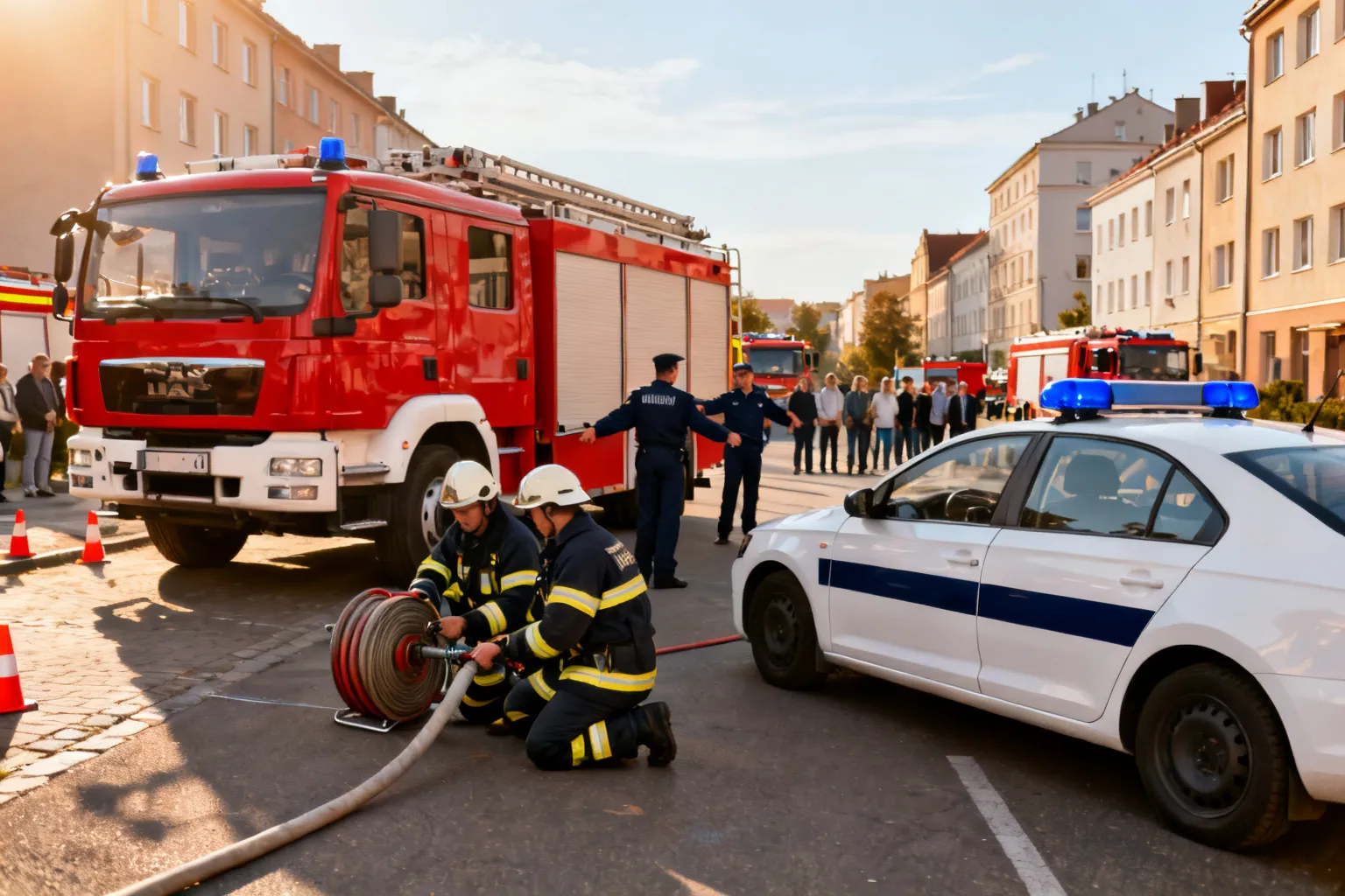 Kraków: policjanci i strażacy pokazali zasady reagowania w sytuacjach zagrożenia