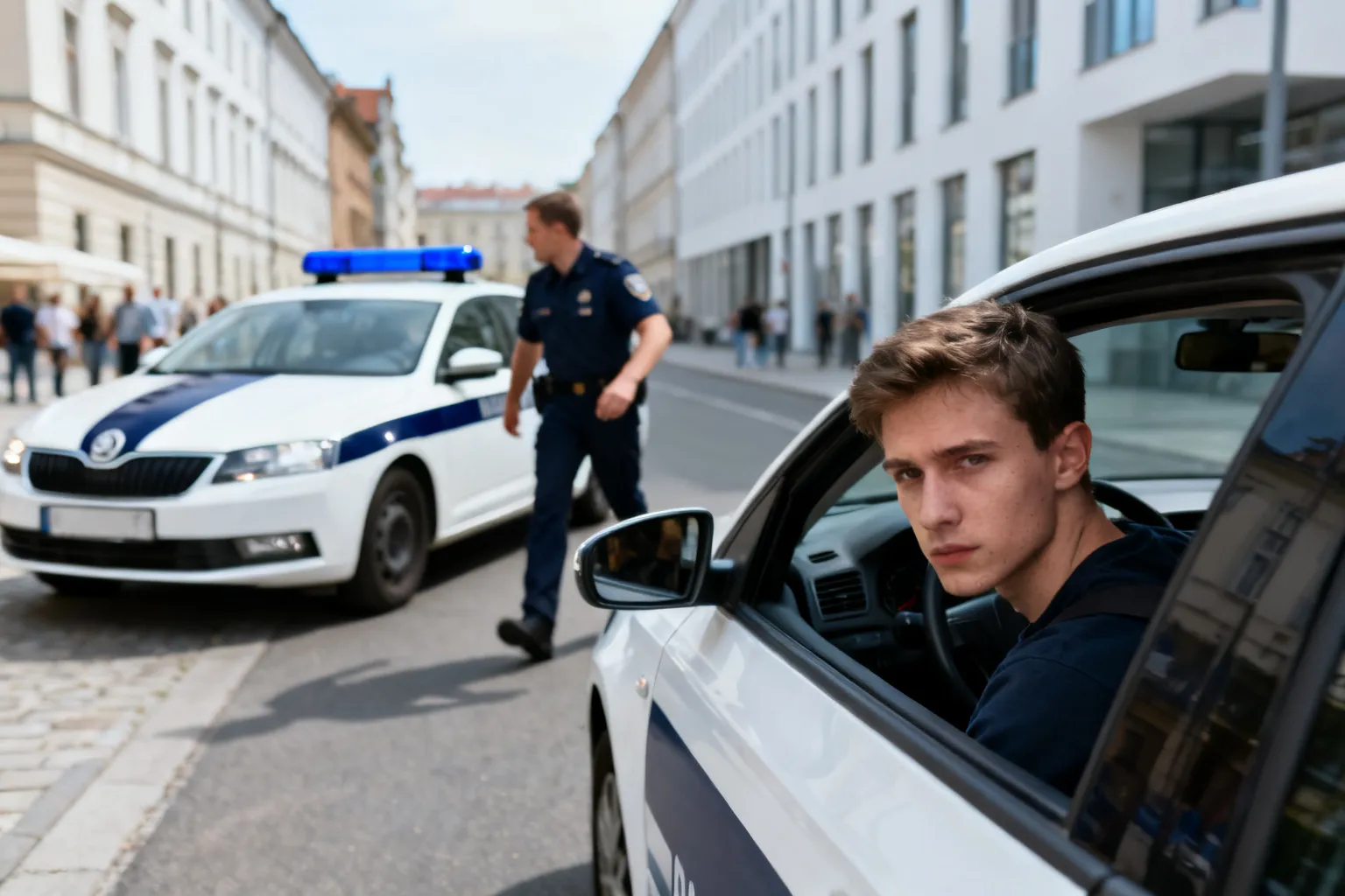 19-latek w Krakowie nie zatrzymał się do kontroli i próbował potrącić policjanta