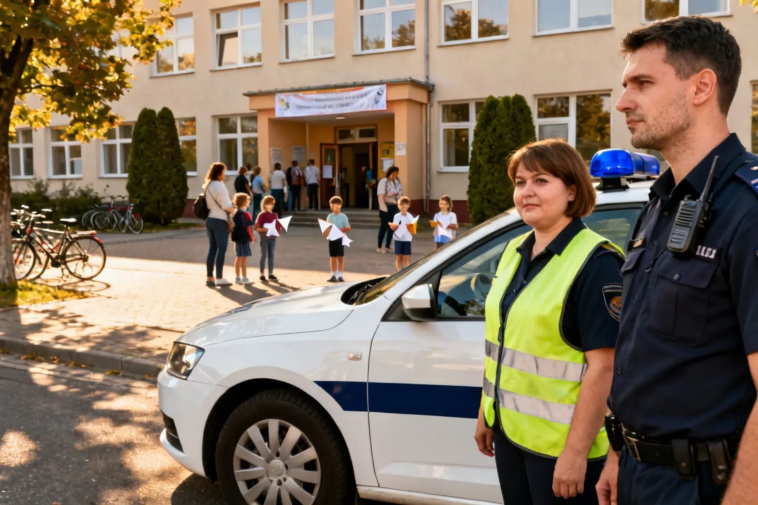 Policjanci na jubileuszu Szkoły Podstawowej nr 7 w Krakowie