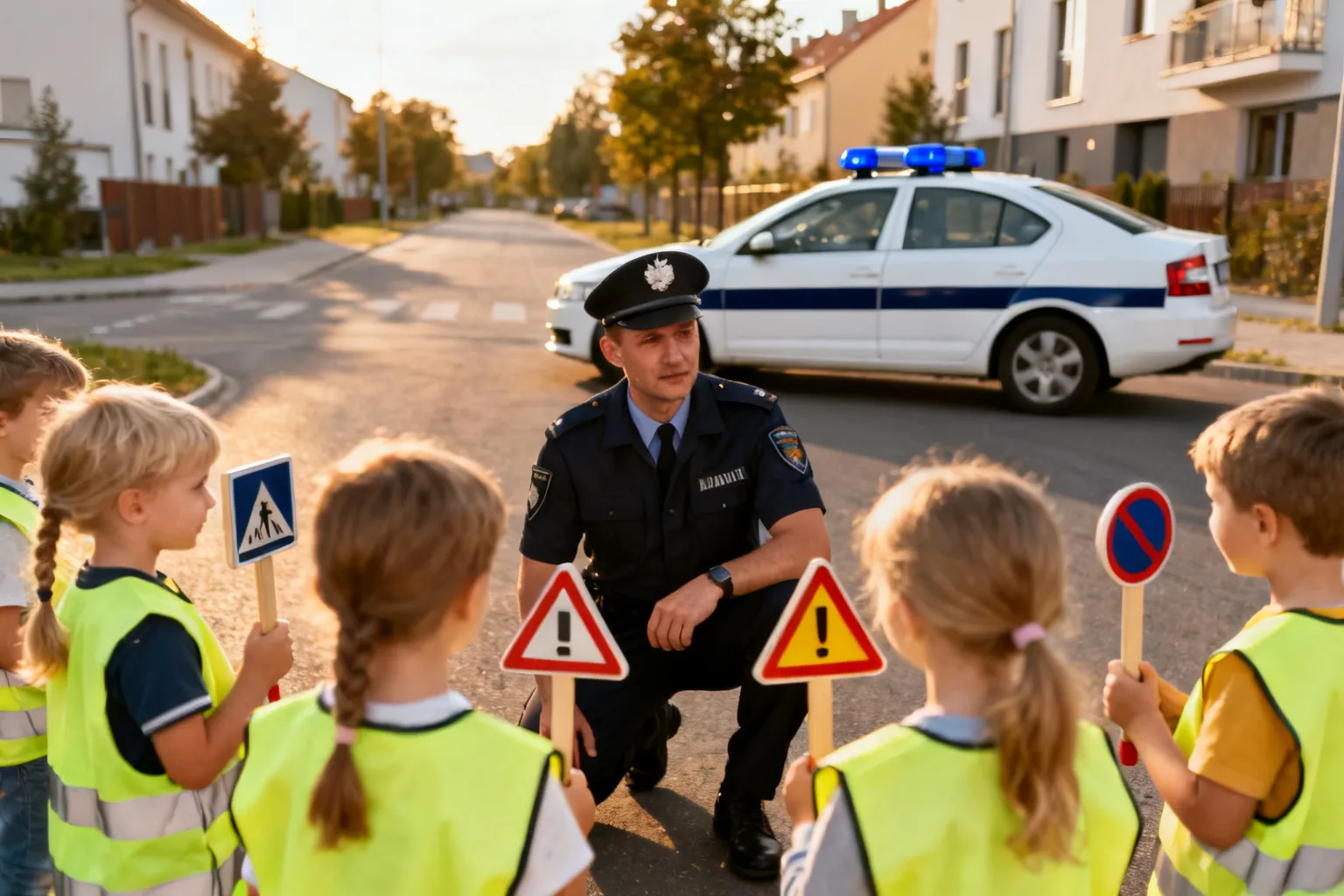 Policjanci uczą przedszkolaków zasad bezpiecznej drogi