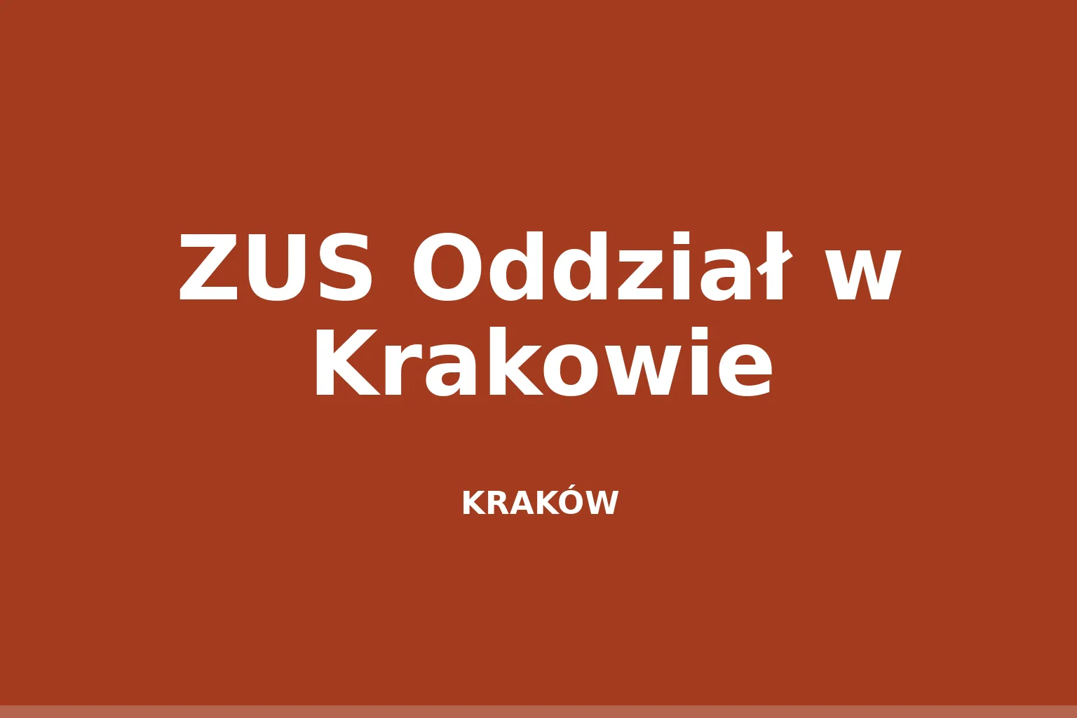 ZUS Oddział w Krakowie